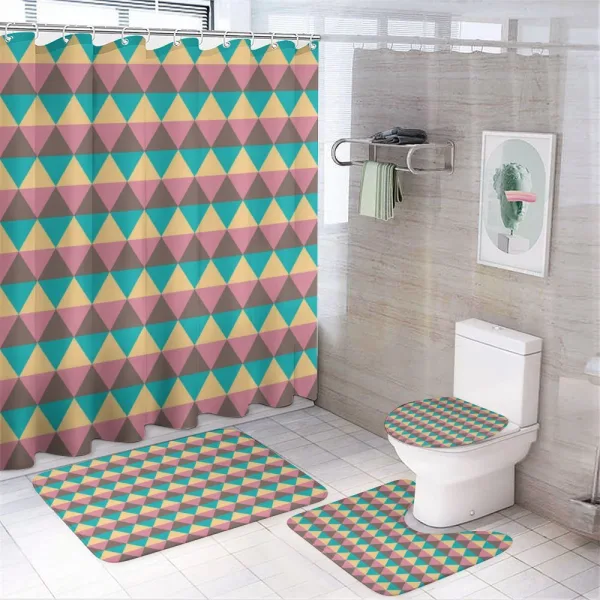 Vintage Hexagonal on a shower curtain