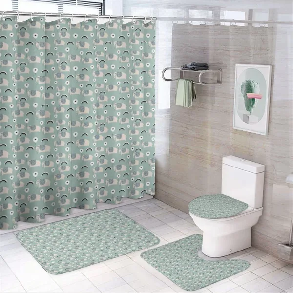 Balloons on Animal Trunks on a shower curtain