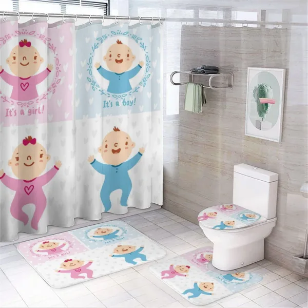 Boy Girl Celebration on a shower curtain