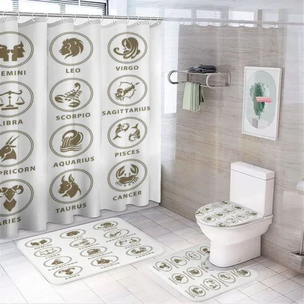 Classic Zodiac Chart on a shower curtain