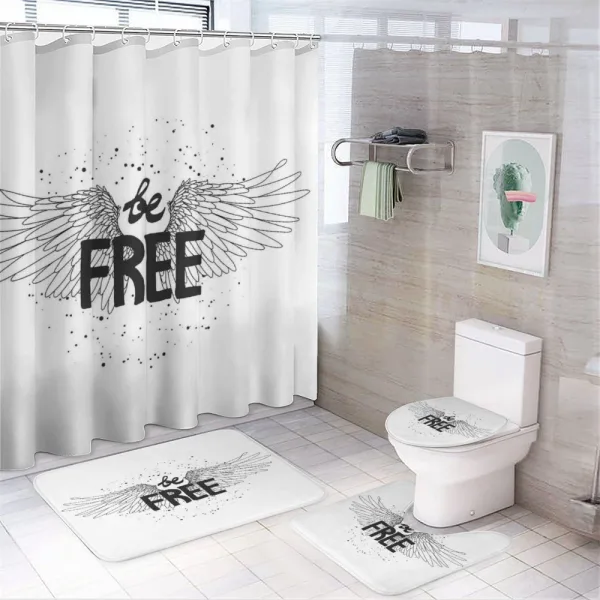 Ink Written Be Free on a shower curtain