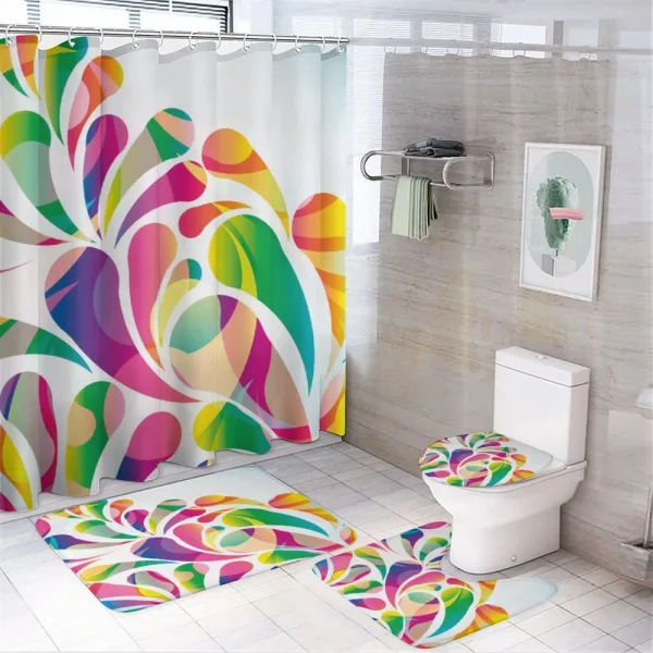 Leaf Shape Vivid Forms on a shower curtain