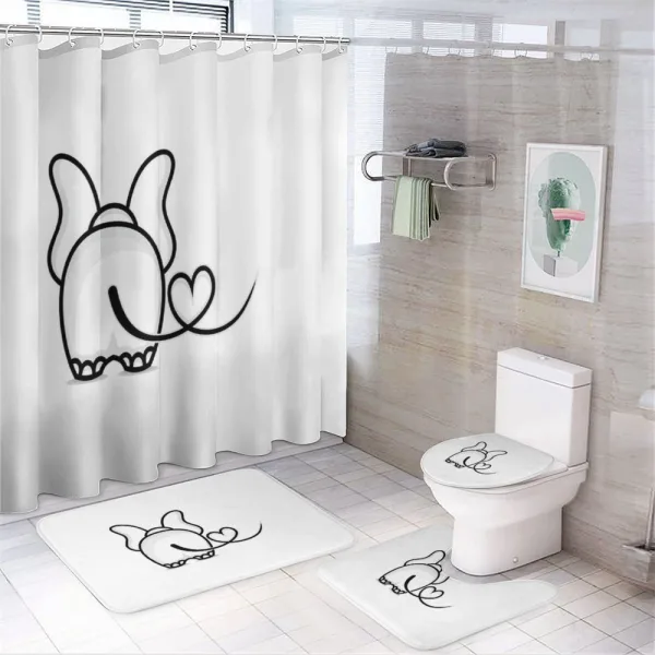 Love Theme Doodle Style on a shower curtain