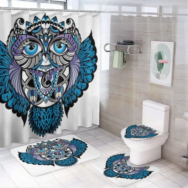 Owl Bird Animal Tattoo on a shower curtain