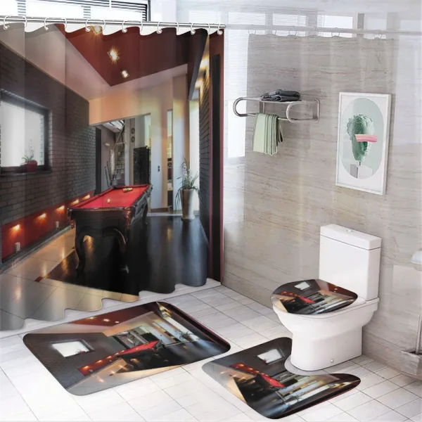 Pool Game Snooker Table on a shower curtain