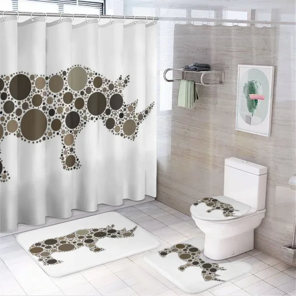 Rhino Dots Silhouette on a shower curtain