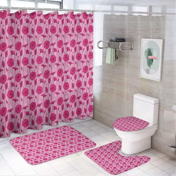 Romantic Botany Elements on a shower curtain