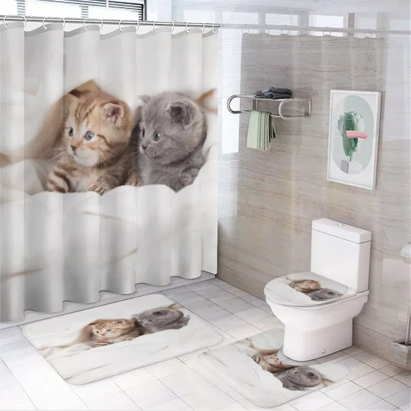 Scottish Fold Kittens on a shower curtain