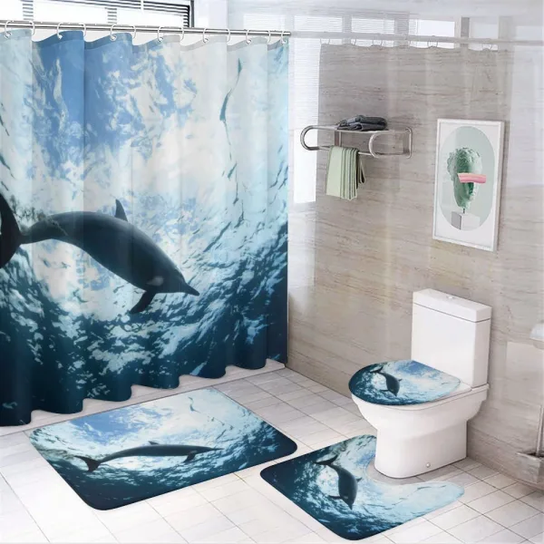 Swimming Dolphin on a shower curtain