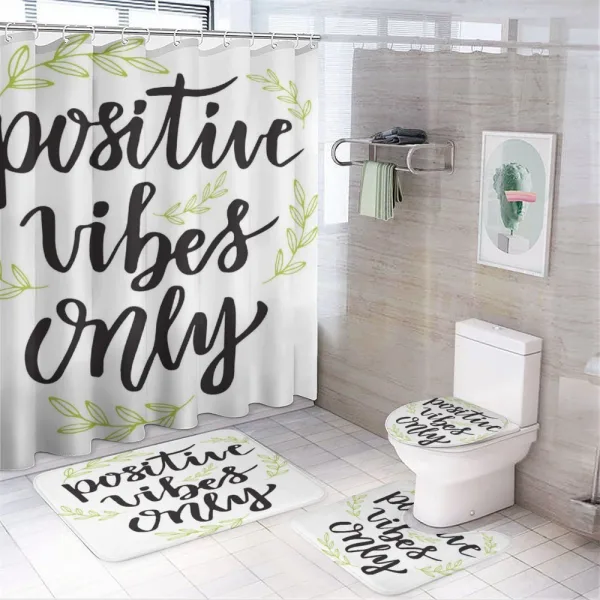 Vibes Only Leaves on a shower curtain