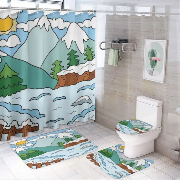 Winter Mountains on a shower curtain