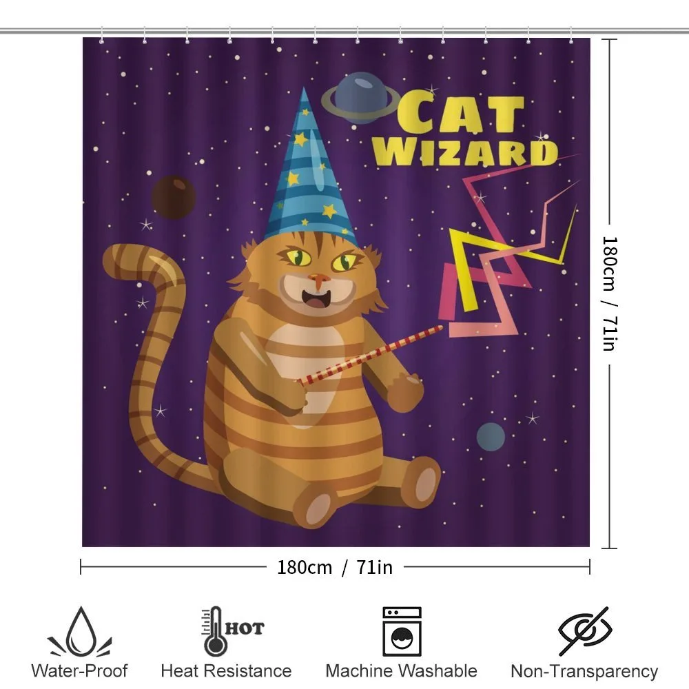 Cat Wizard Funny Cartoon — Detail 2