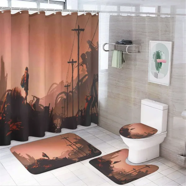 City Scene Abandoned on a shower curtain