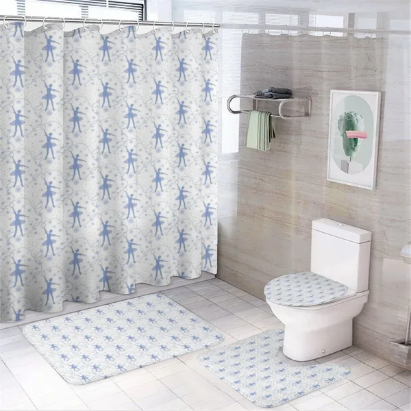 Dancer and Snowflakes on a shower curtain