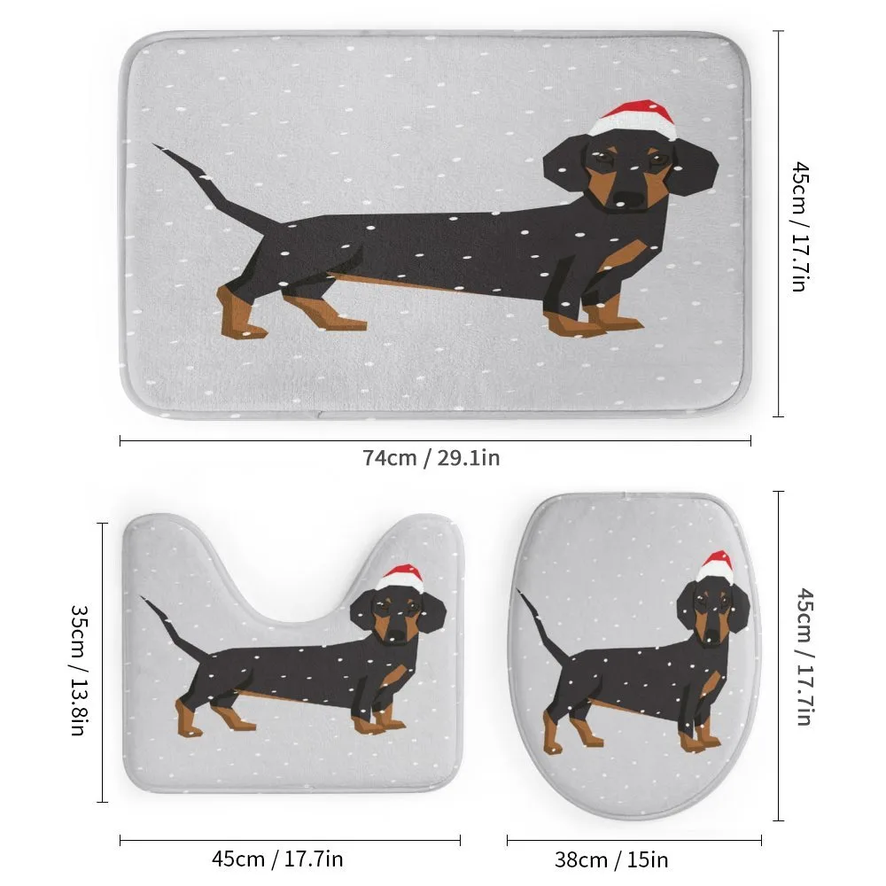 Dog Wears Xmas Hat Snow — Detail 1