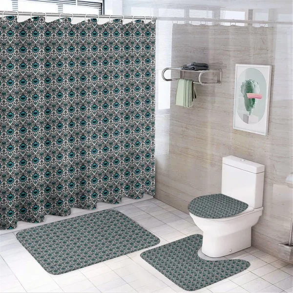 Folkloric Vivid Ikat Art on a shower curtain