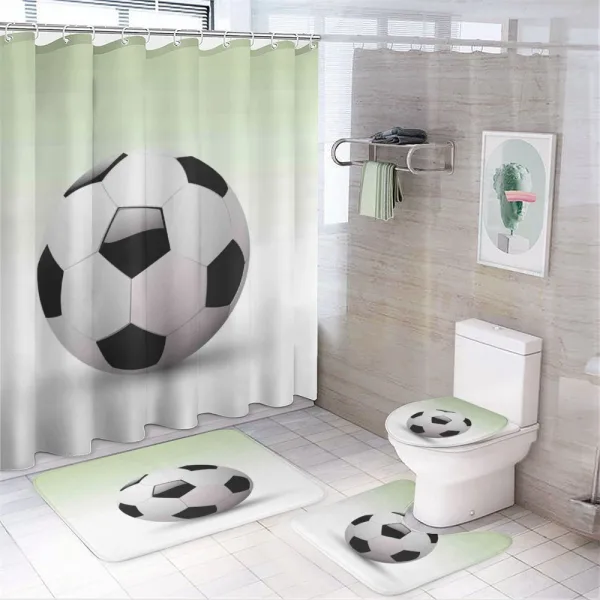 Football Soccer Ball on a shower curtain