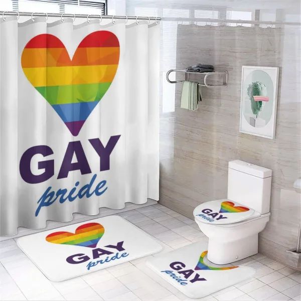 Gay Culture Heart on a shower curtain