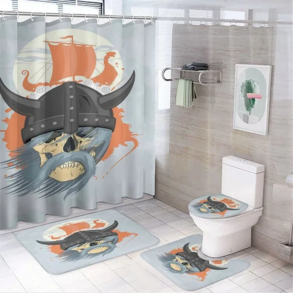 Ghost Warrior Cartoon on a shower curtain
