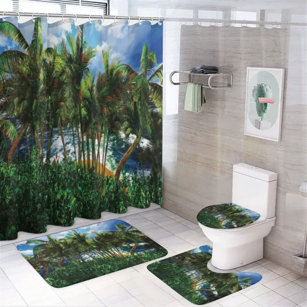 Hawaii Island Palm Tree on a shower curtain