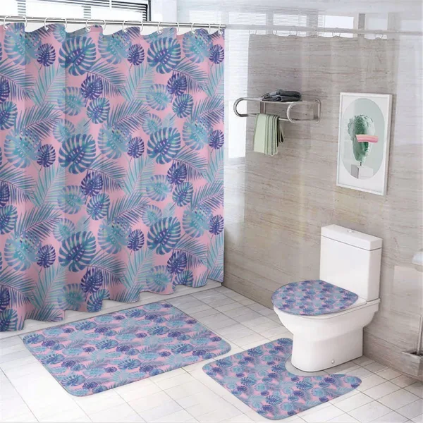 Hawaiian Party Botanical Art on a shower curtain
