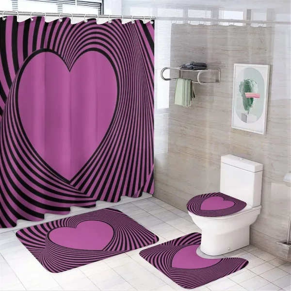 Heart Shape Lines on a shower curtain