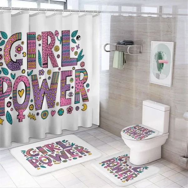 Hippie Boho Girl Words on a shower curtain
