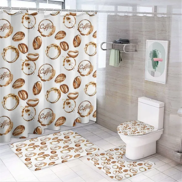 Java Stains Watercolor on a shower curtain
