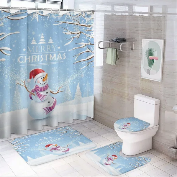 Snowy Winter Noel on a shower curtain