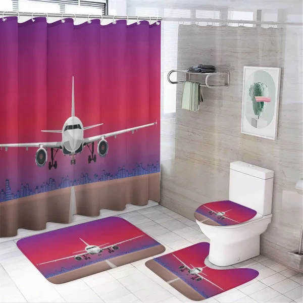 Take Off Plane Abstract Sky on a shower curtain