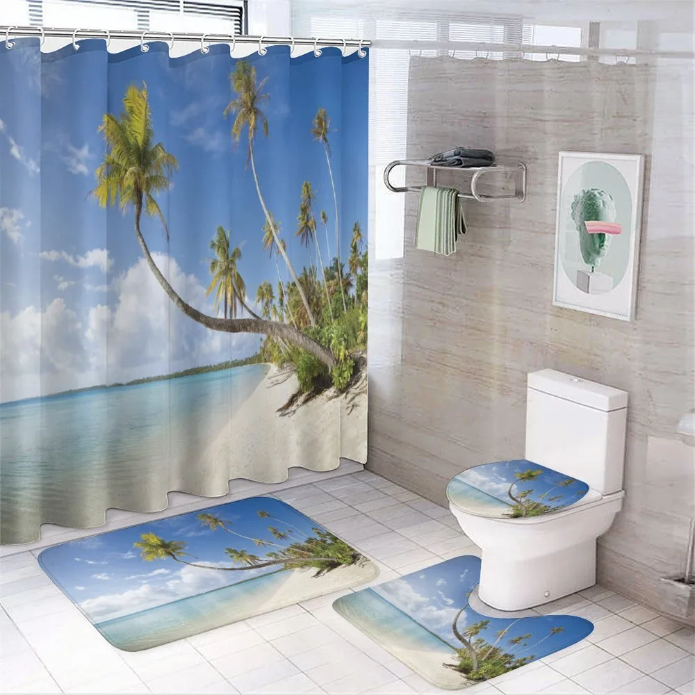 Tropical Beach and Palm Leaves — Your design