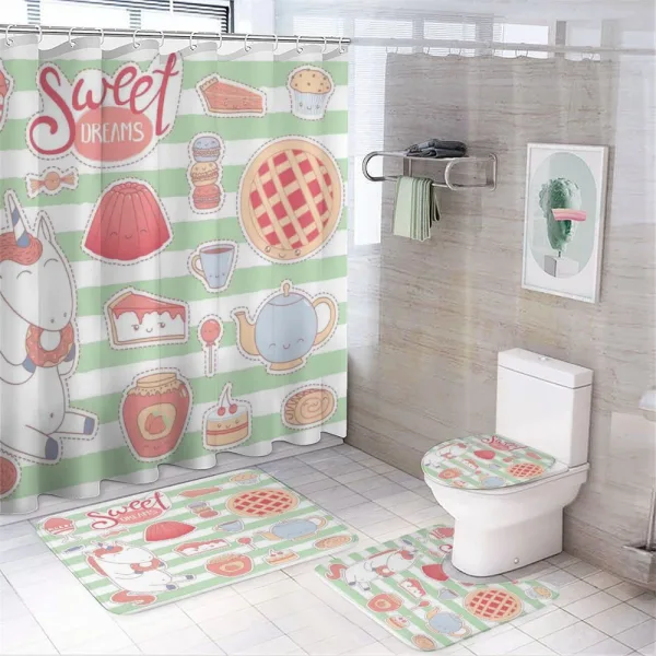 Unicorn Deserts on a shower curtain