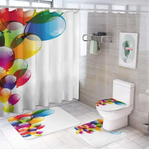 Vibrant Balloons Joy on a shower curtain