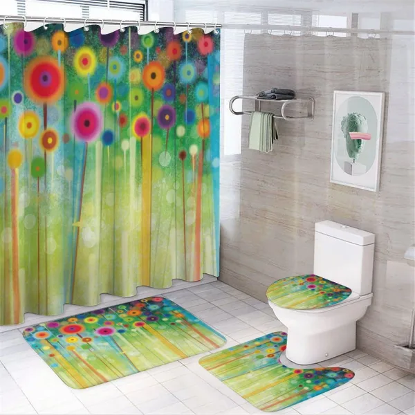 Abstract Art Dandelion on a shower curtain