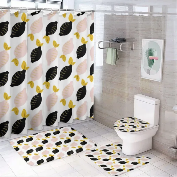 Abstract Colored Citrus Fruit on a shower curtain