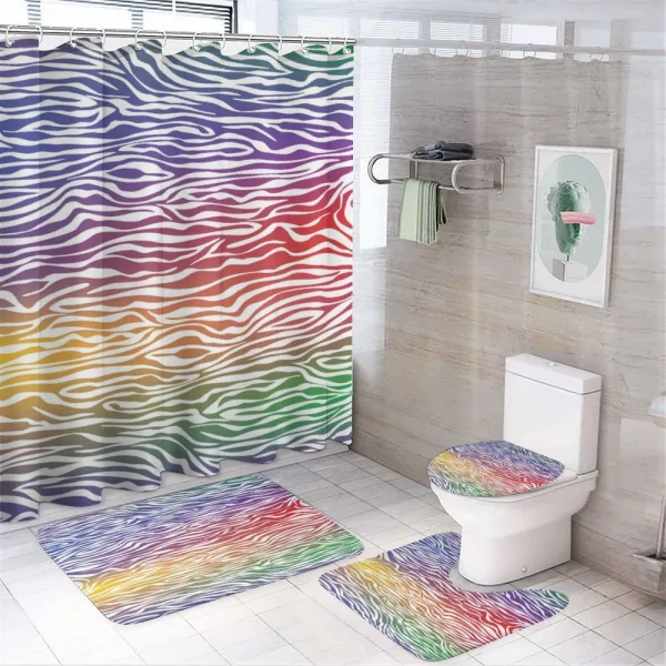 Abstract Zebra Skin on a shower curtain
