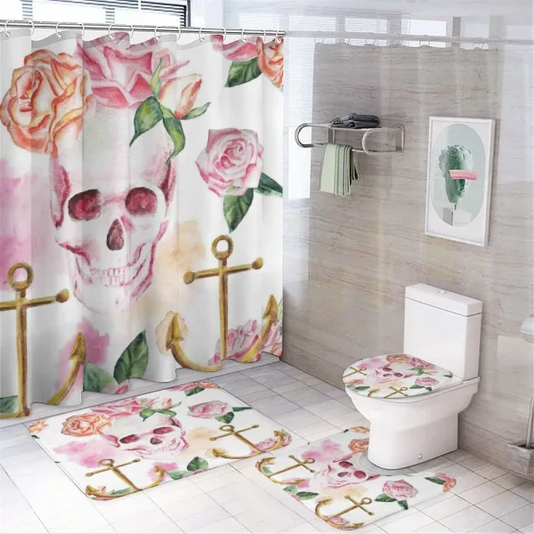 Anchor Roses Peony Art on a shower curtain