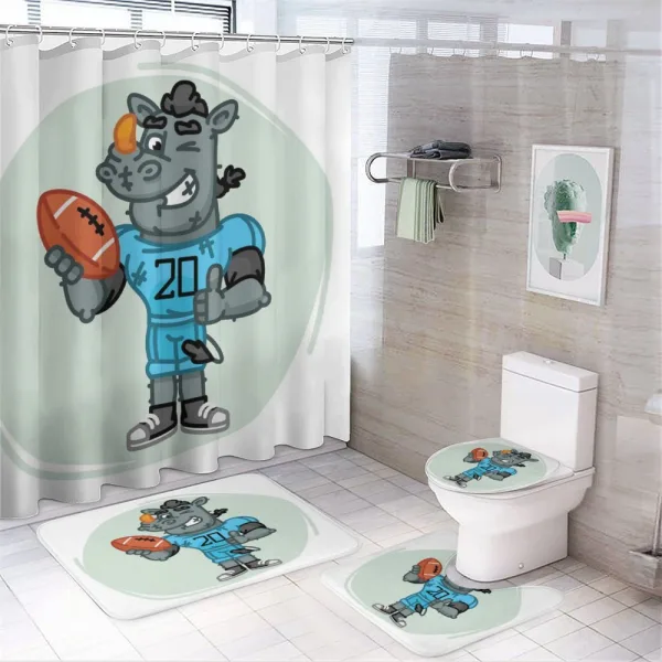 Animal with Jersey and Ball on a shower curtain