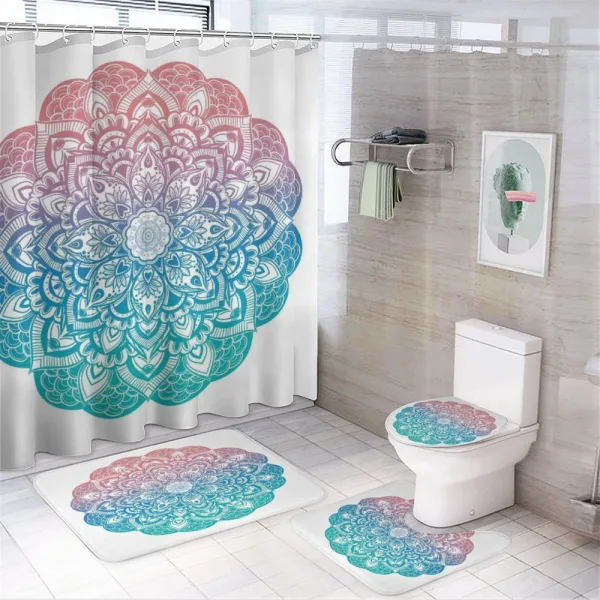 Boho Gypsy Mandala Art on a shower curtain