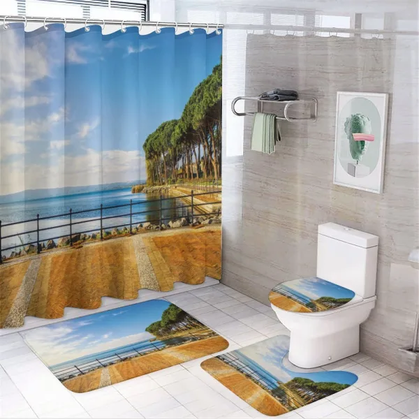 Bolsena Lake Italy View on a shower curtain