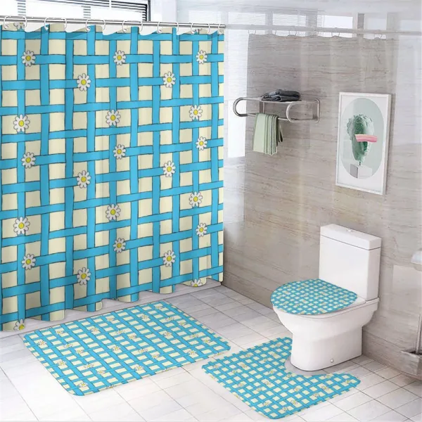 Daisy Labyrinth on a shower curtain