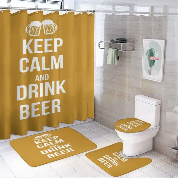 Drink Beer Retro Pub on a shower curtain