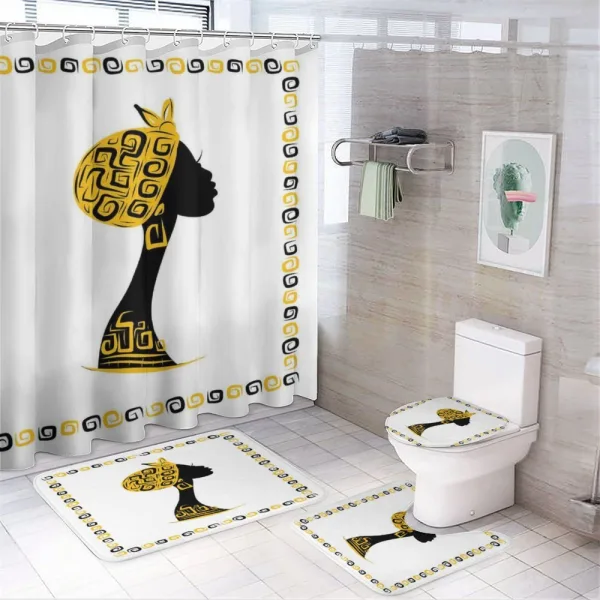 Female Head Portrait on a shower curtain
