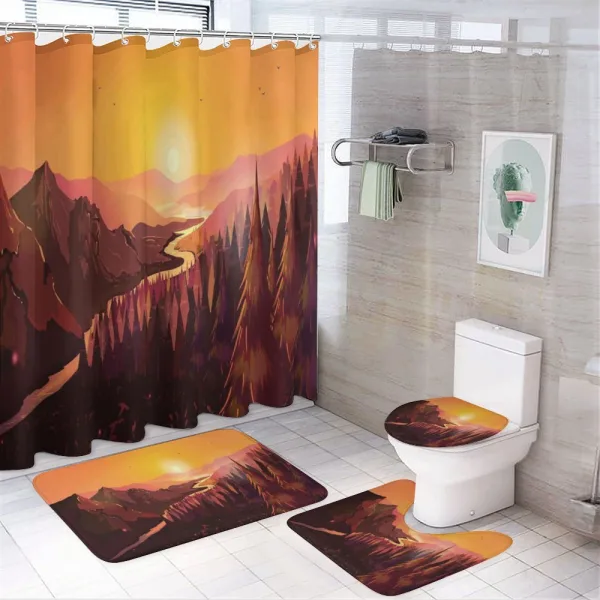 Forest Idyllic Morning on a shower curtain