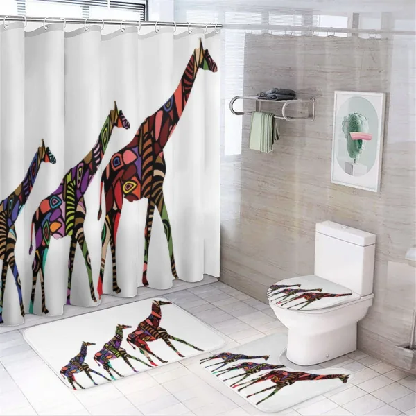 Giraffes on a shower curtain