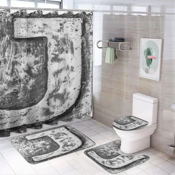 Majuscule Royal Styled on a shower curtain