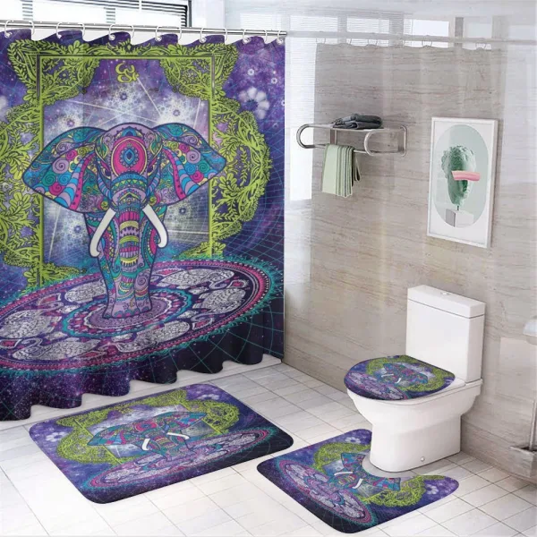 Mandala Out Space Image on a shower curtain