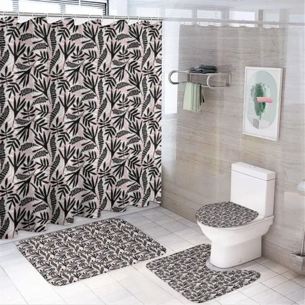 Modern Abstract Foliage Art on a shower curtain