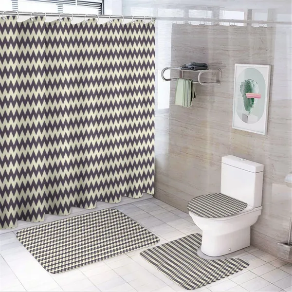 Narrow Sharp Zigzags on a shower curtain