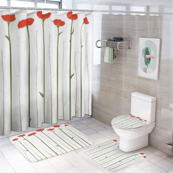 Red Poppies on Spring on a shower curtain